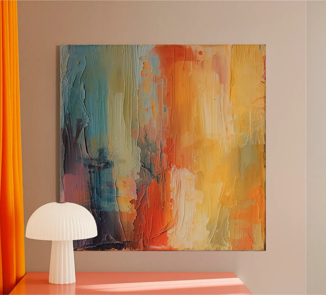 Pittura astratta con pennellate verticali a texture plexiglass da DesignDoodle