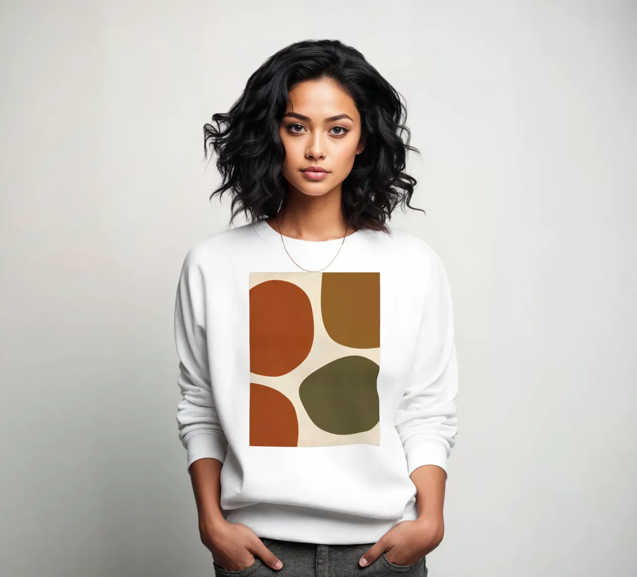 Forme astratte in marrone, arancione e verde felpa da DesignDoodle