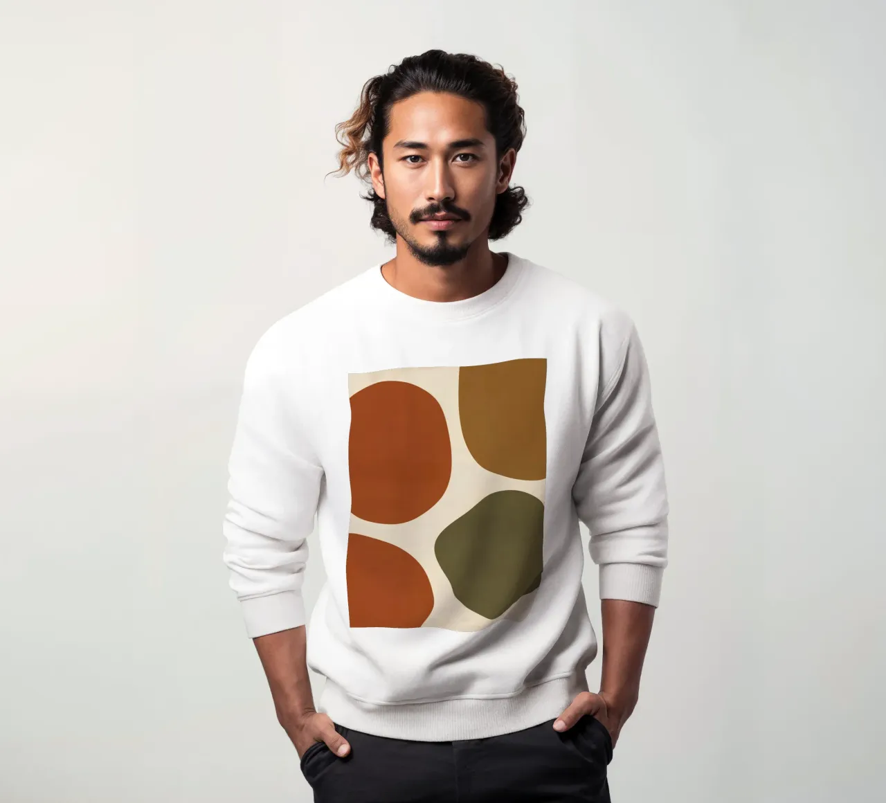Forme astratte in marrone, arancione e verde felpa da DesignDoodle