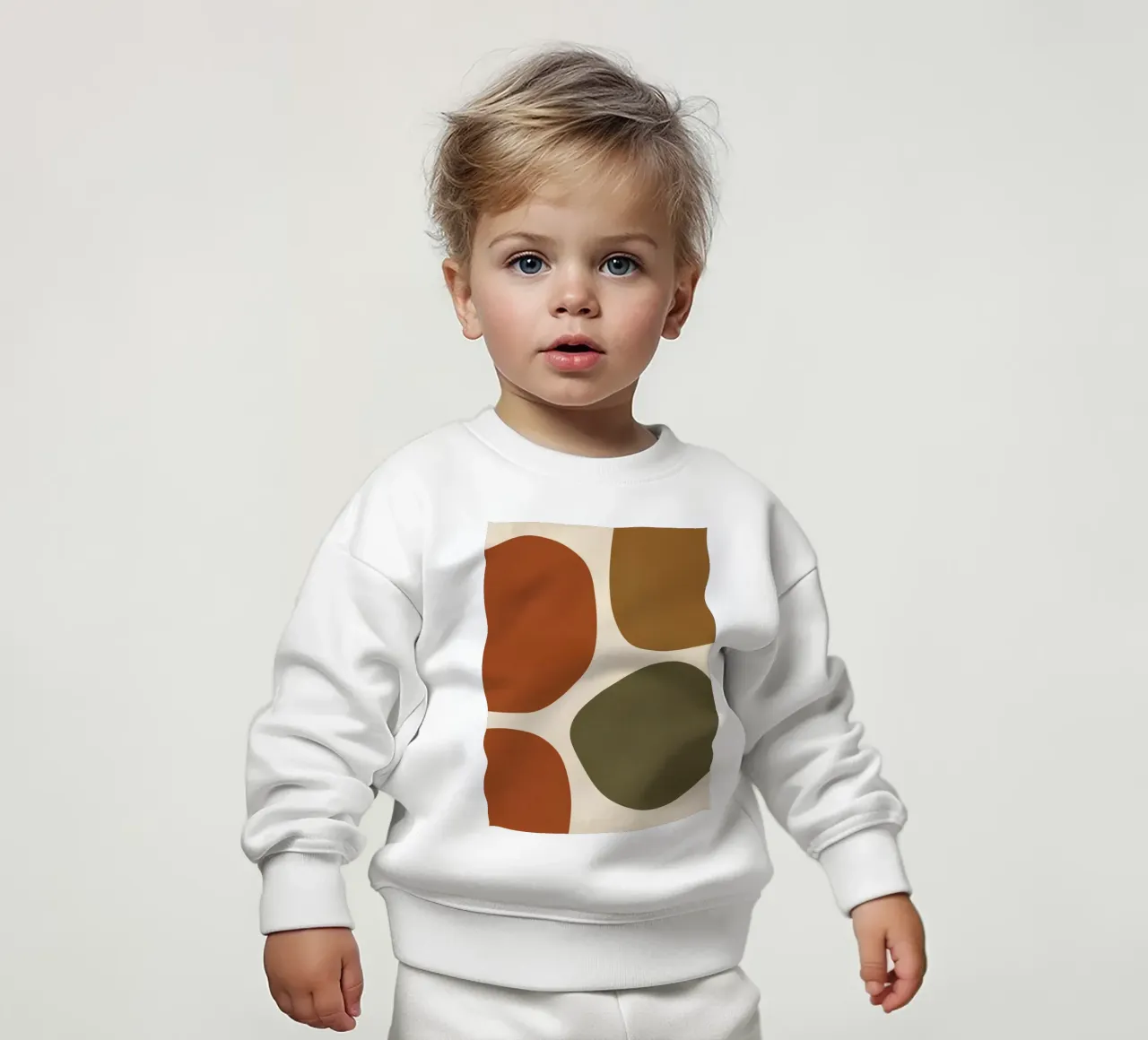Forme astratte in marrone, arancione e verde felpa neonato da DesignDoodle
