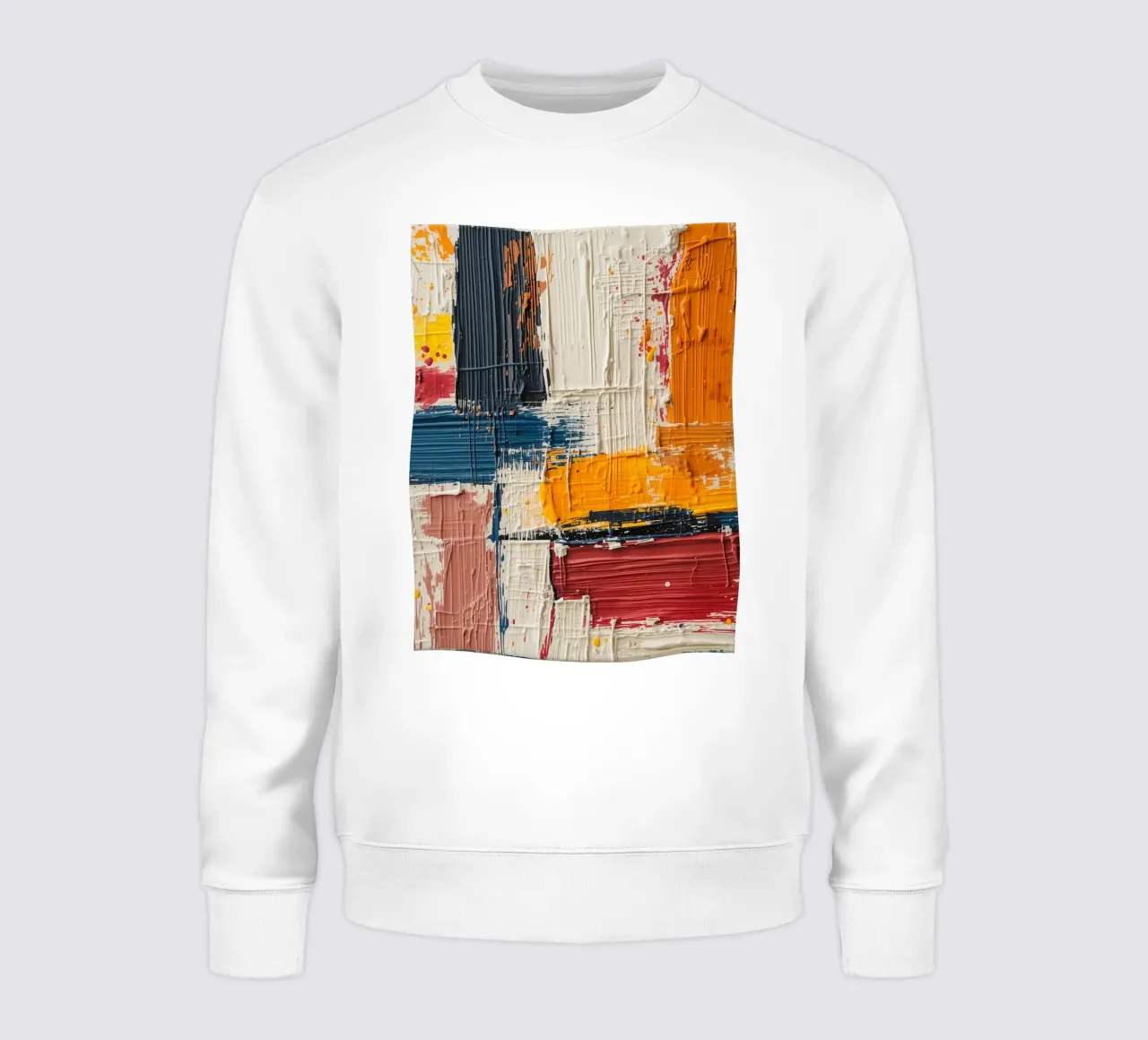 Abstract Square Painting with Textured Color Blocks sweatshirt by DesignDoodle