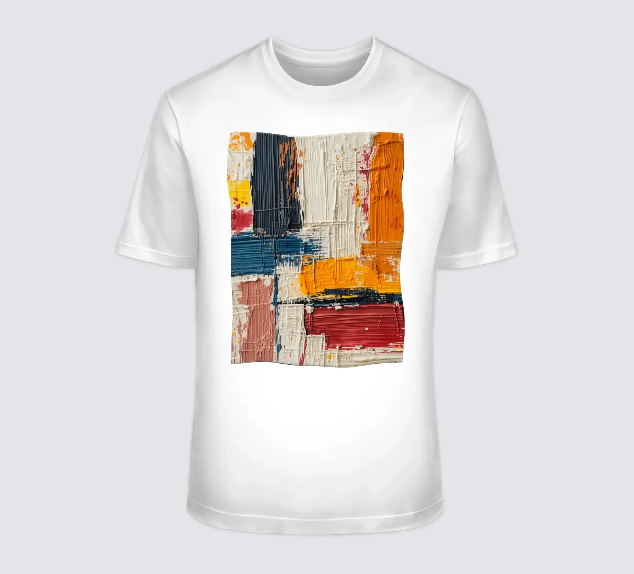 Abstract Square Painting with Textured Color Blocks t-shirt by DesignDoodle