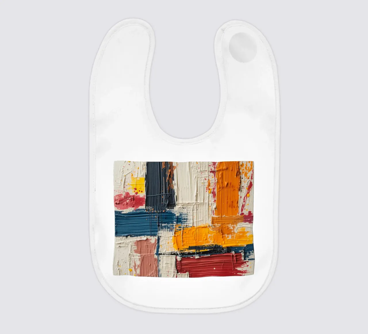 Abstract Square Painting with Textured Color Blocks baby bib by DesignDoodle