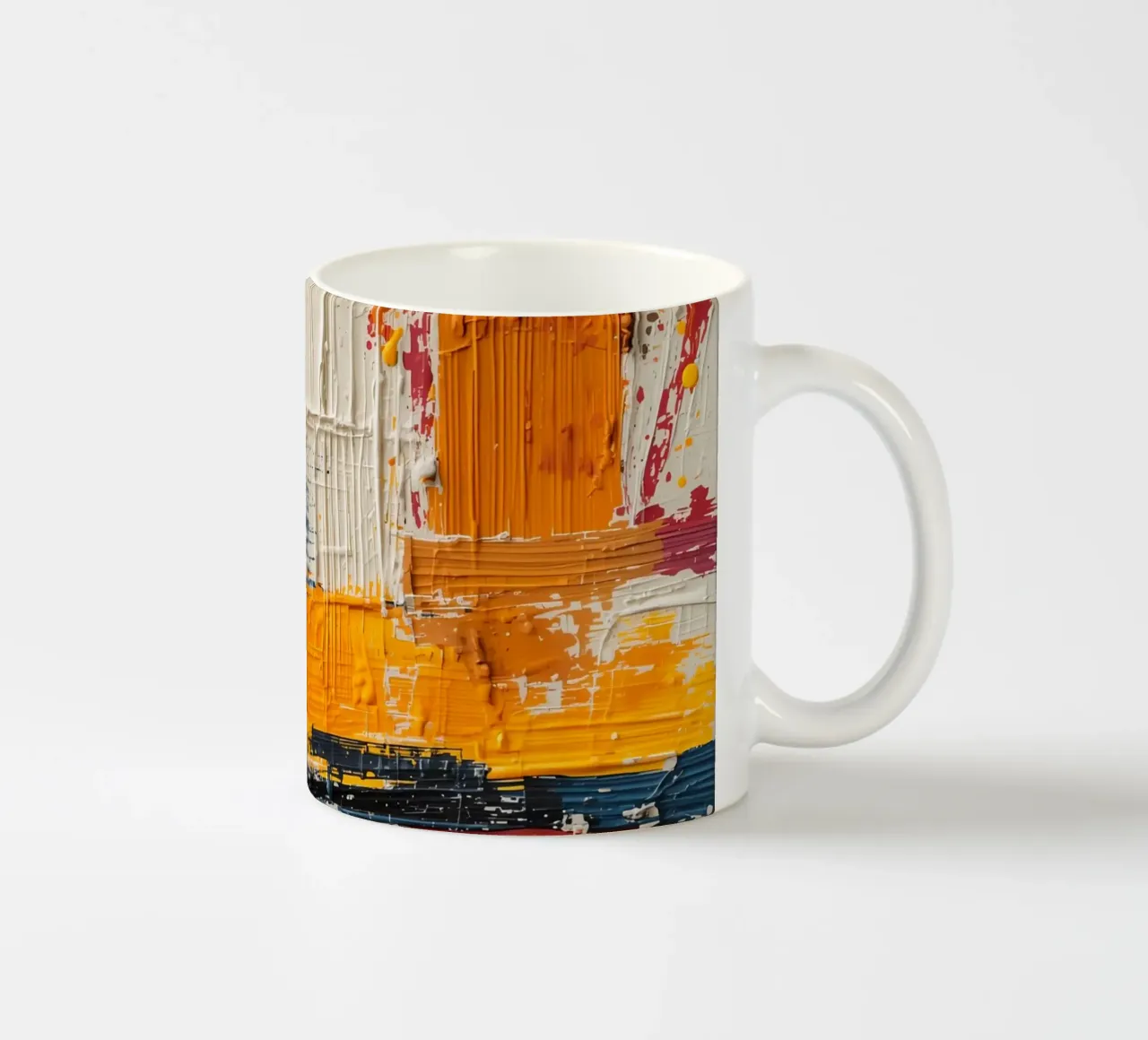 Abstract Square Painting with Textured Color Blocks ceramic mug by DesignDoodle