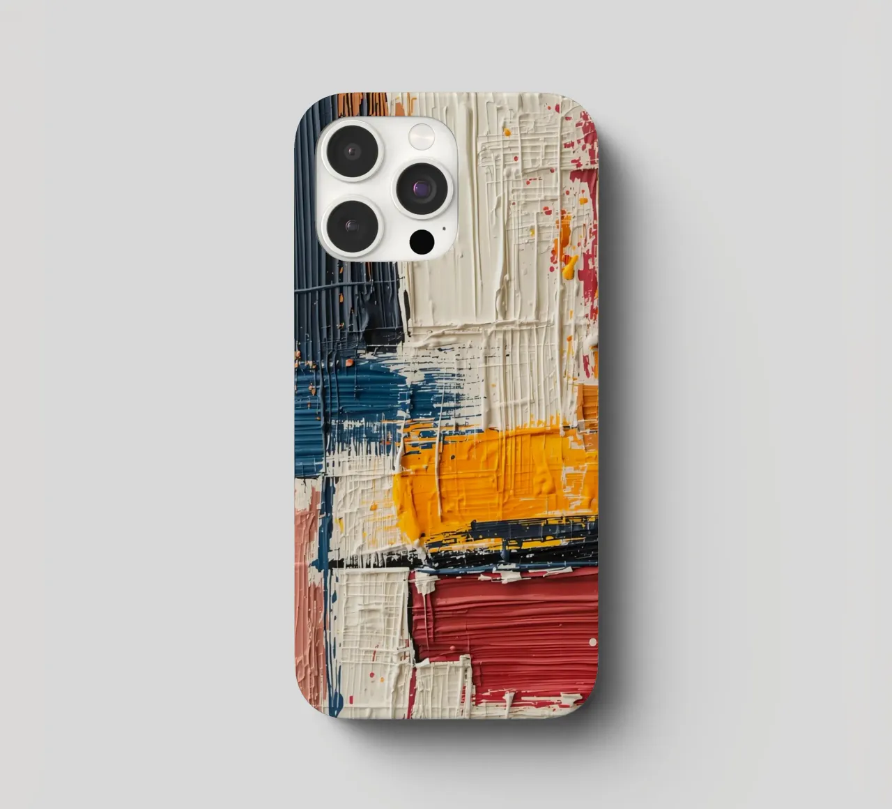 Abstract Square Painting with Textured Color Blocks iphone case by DesignDoodle