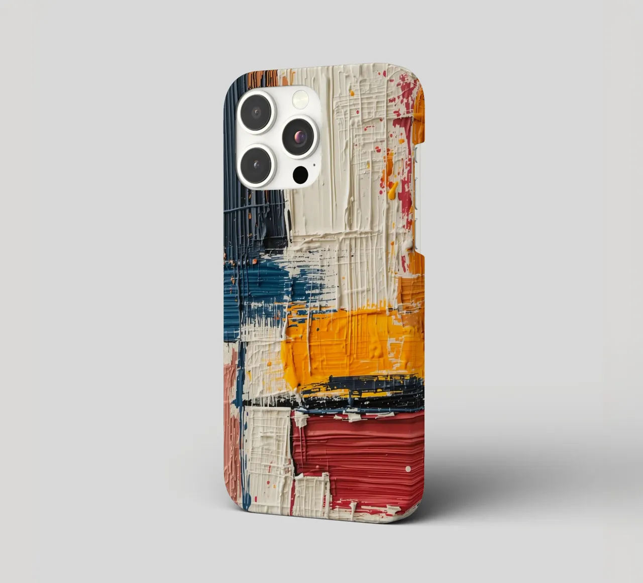 Abstract Square Painting with Textured Color Blocks iphone case by DesignDoodle