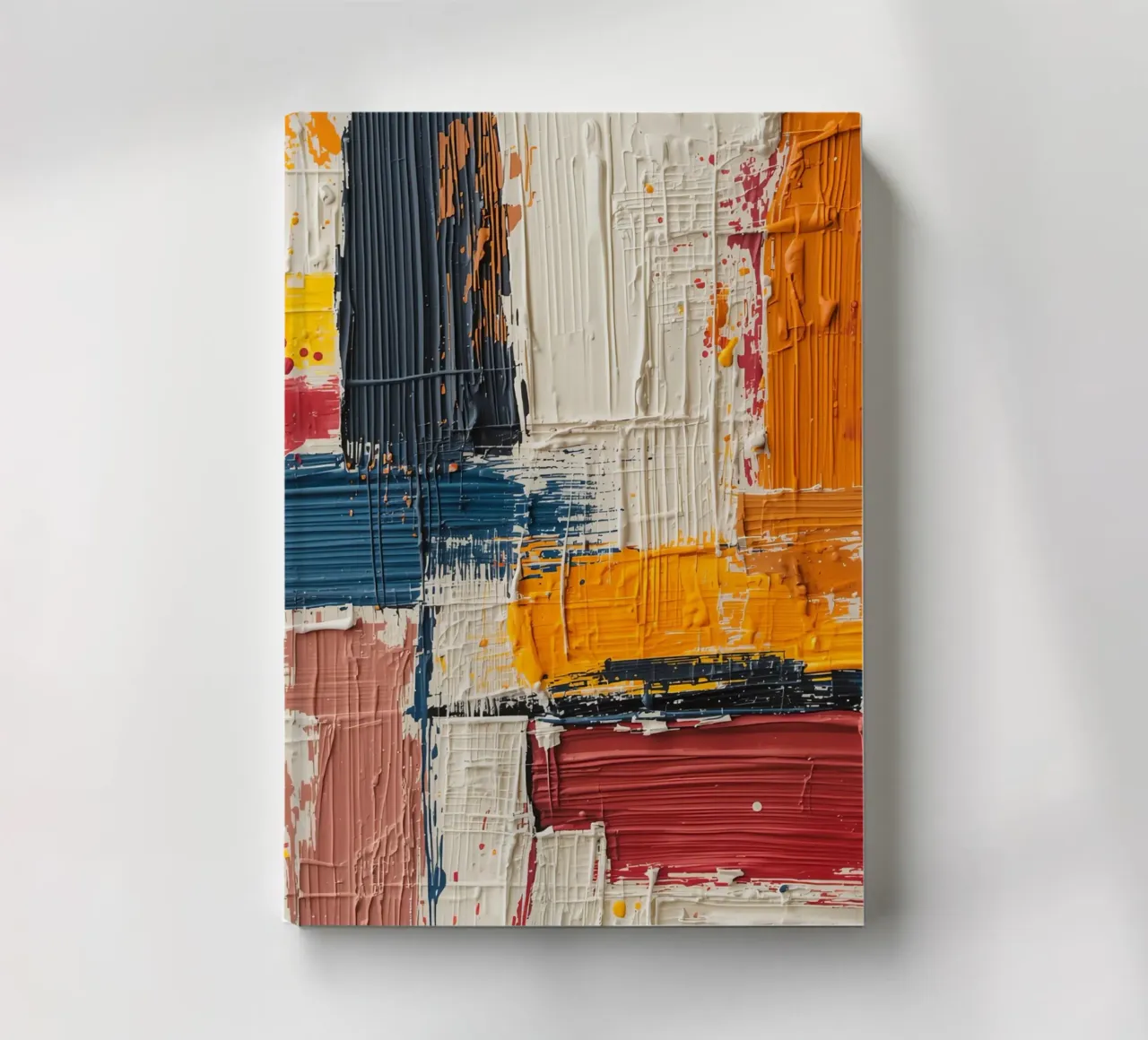 Abstract Square Painting with Textured Color Blocks notebook by DesignDoodle