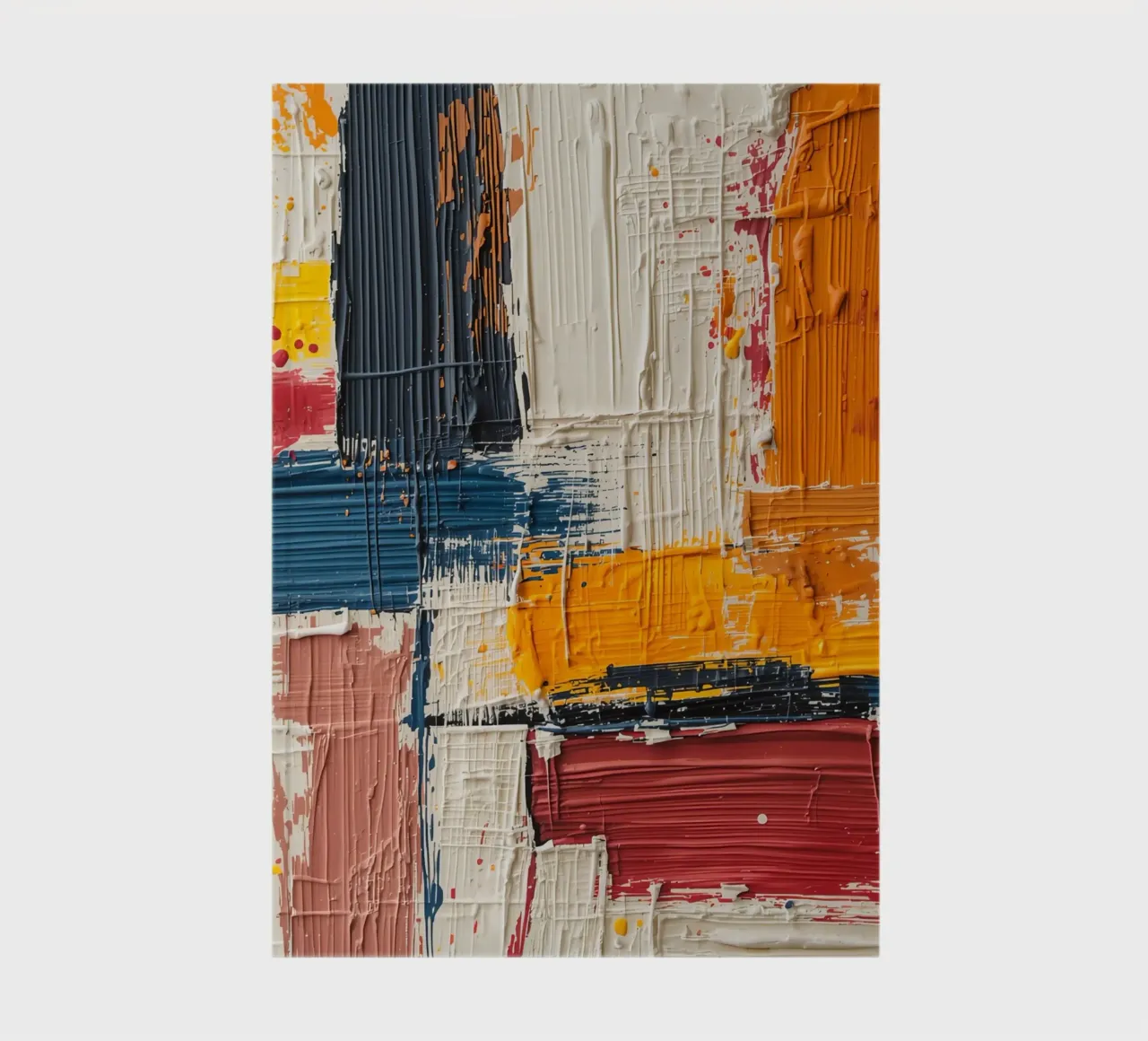 Abstract Square Painting with Textured Color Blocks notebook by DesignDoodle
