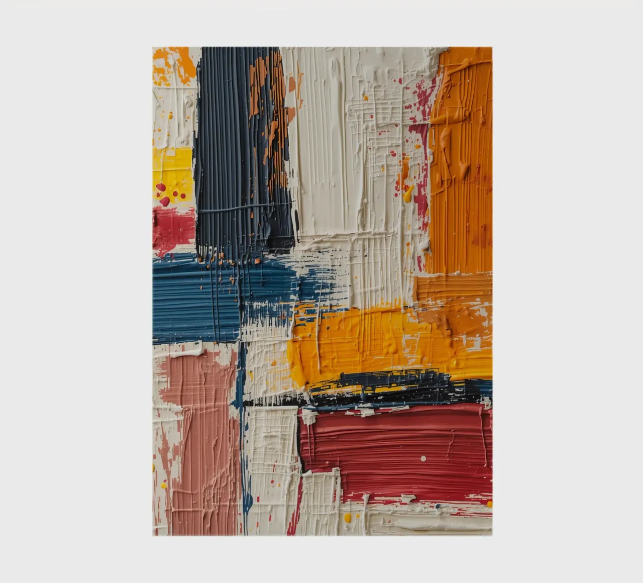 Abstract Square Painting with Textured Color Blocks notebook by DesignDoodle