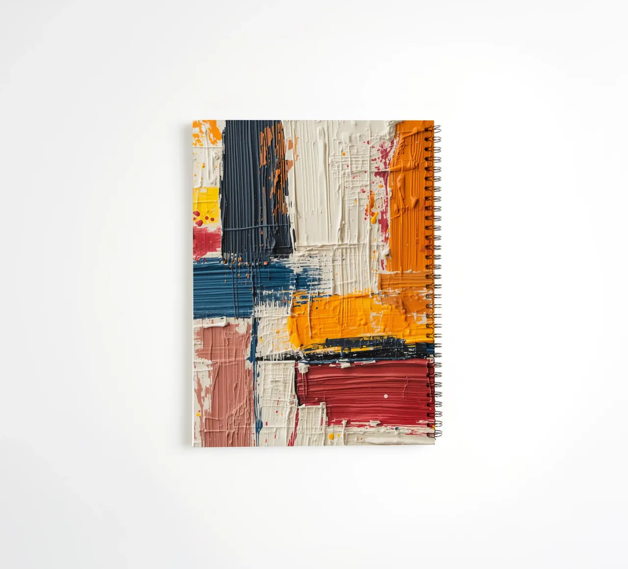 Abstract Square Painting with Textured Color Blocks spiral notebook by DesignDoodle