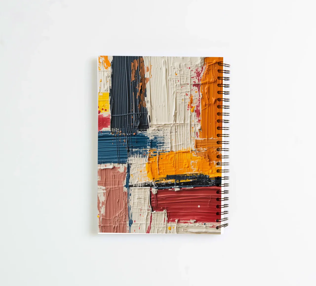 Abstract Square Painting with Textured Color Blocks spiral notebook by DesignDoodle