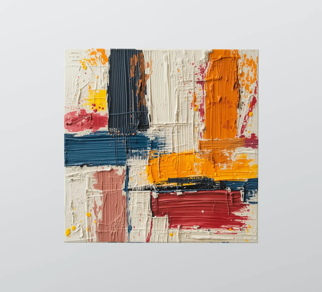 Abstract Square Painting with Textured Color Blocks sticker by DesignDoodle