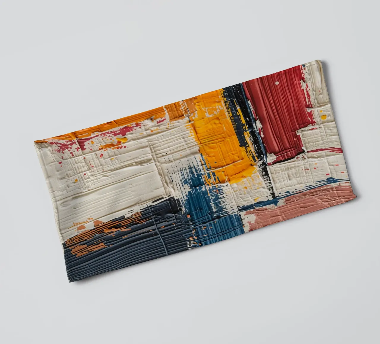 Abstract Square Painting with Textured Color Blocks towel by DesignDoodle