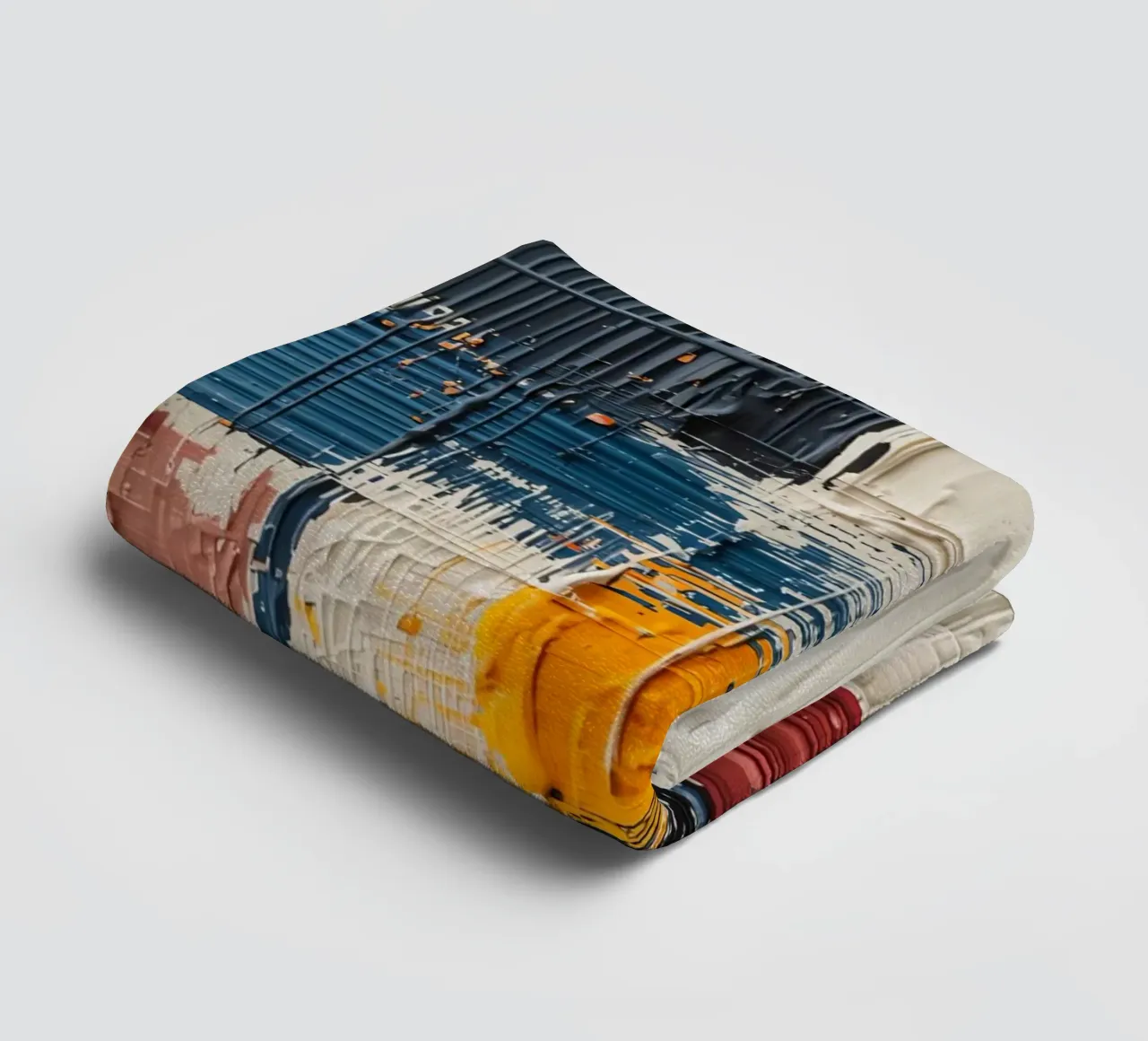 Abstract Square Painting with Textured Color Blocks towel by DesignDoodle