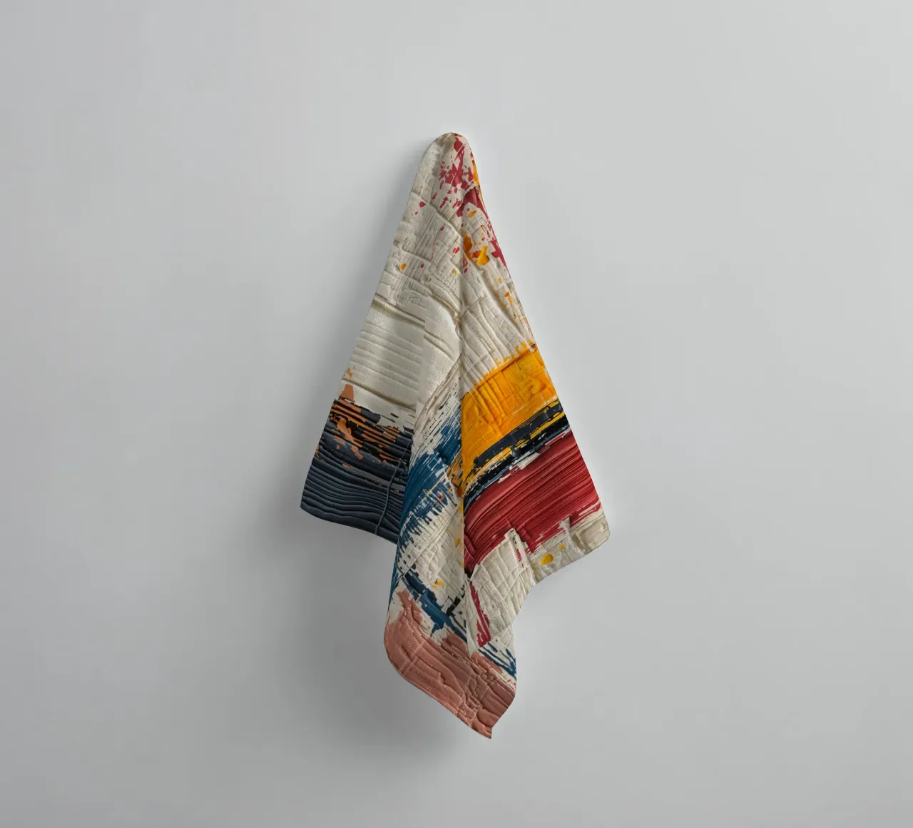 Abstract Square Painting with Textured Color Blocks towel by DesignDoodle