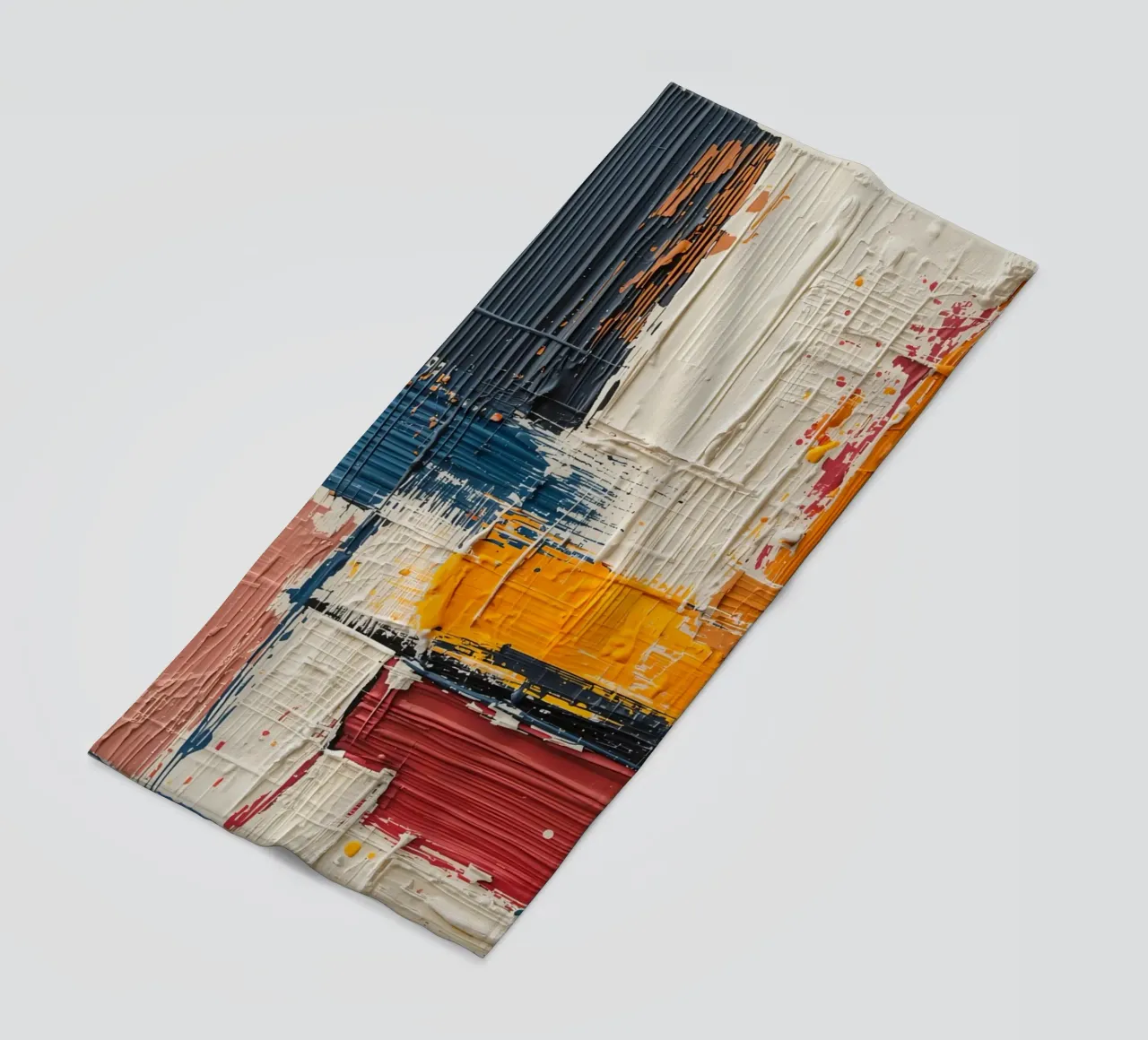 Abstract Square Painting with Textured Color Blocks beach towel by DesignDoodle