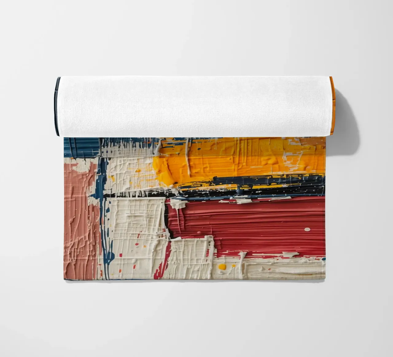 Abstract Square Painting with Textured Color Blocks beach towel by DesignDoodle
