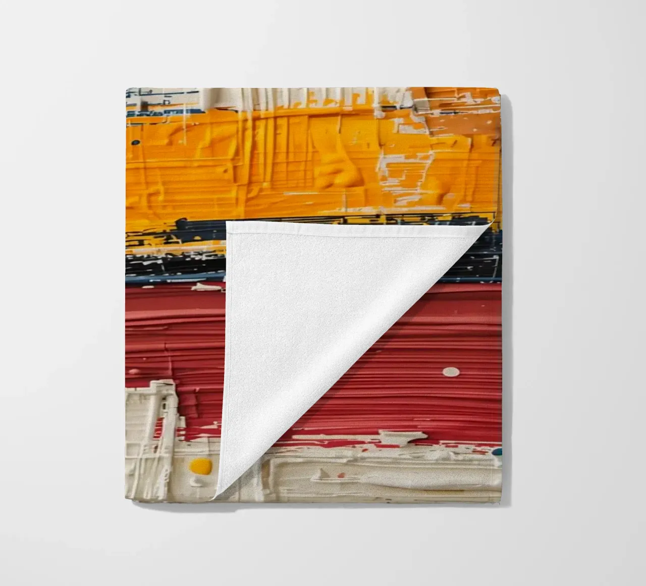 Abstract Square Painting with Textured Color Blocks beach towel by DesignDoodle