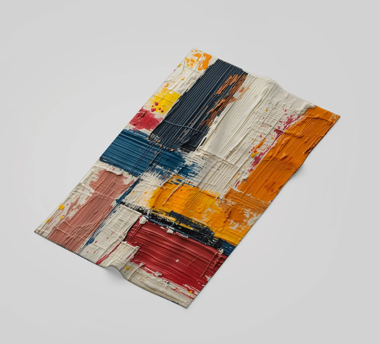 Abstract Square Painting with Textured Color Blocks beach towel by DesignDoodle