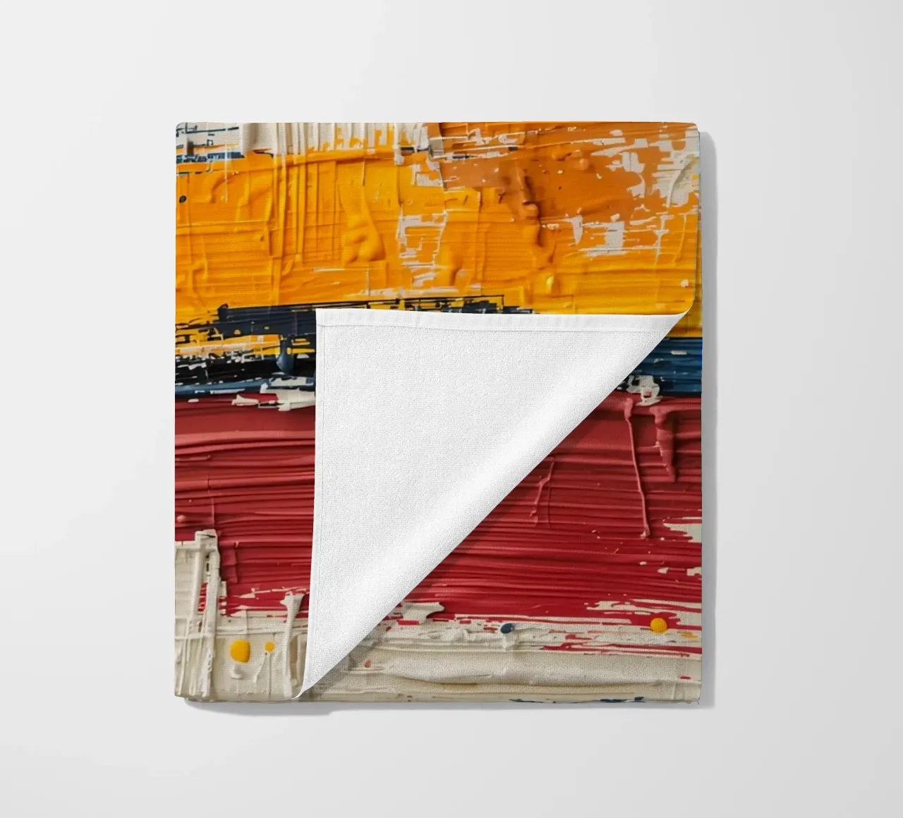 Abstract Square Painting with Textured Color Blocks beach towel by DesignDoodle