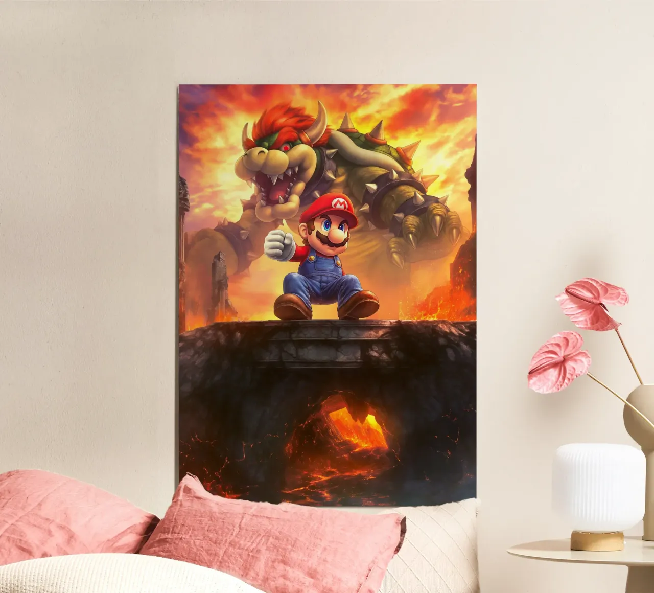 Super Mario Bros poster con telaio in alluminio da Fleur de Lys