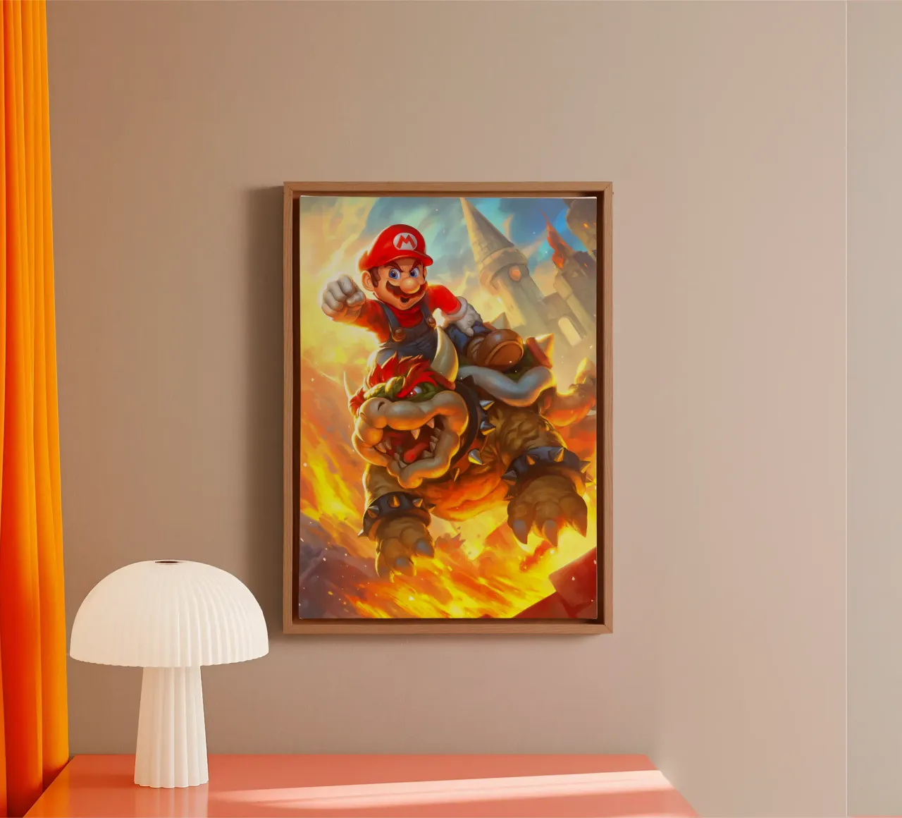 Super Mario Bros Game canvas with Floater frame by Fleur de Lys