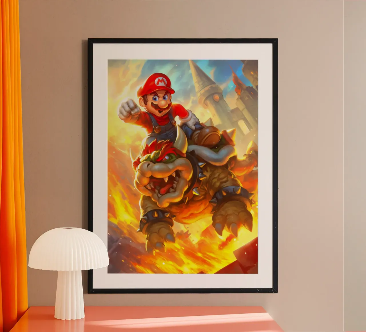 Gioco Super Mario Bros poster con telaio in plastica da Fleur de Lys