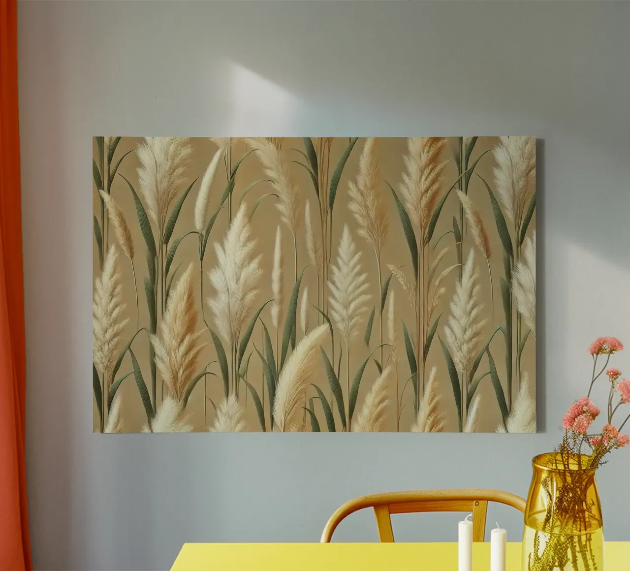 Soft Pampas Breeze canvas met Baklijst van Chromatic Fusion Studio