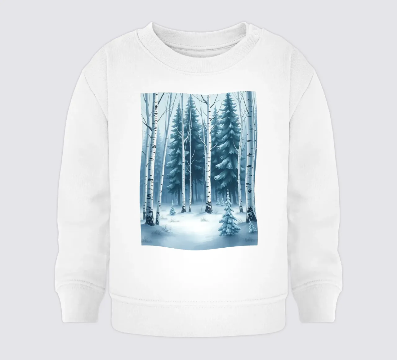 Un sereno paese delle meraviglie invernale: Una foresta innevata di querce e di querce felpa neonato da Artistic-shop