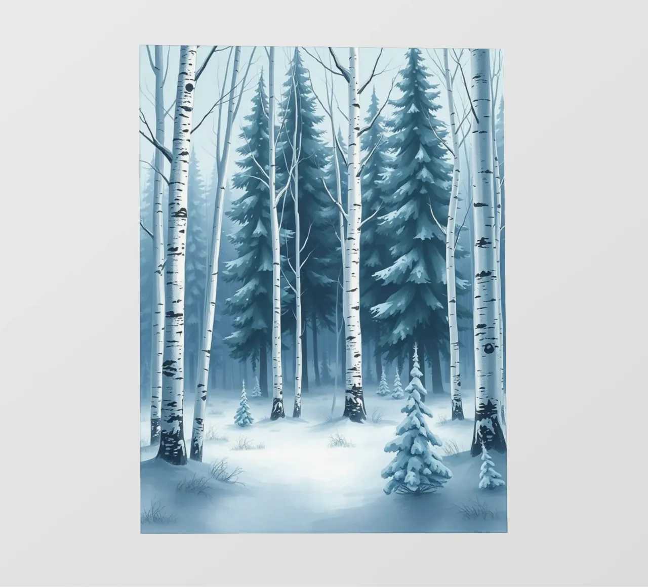 Un sereno paese delle meraviglie invernale: Una foresta innevata di querce e di querce telo in pvc da Artistic-shop