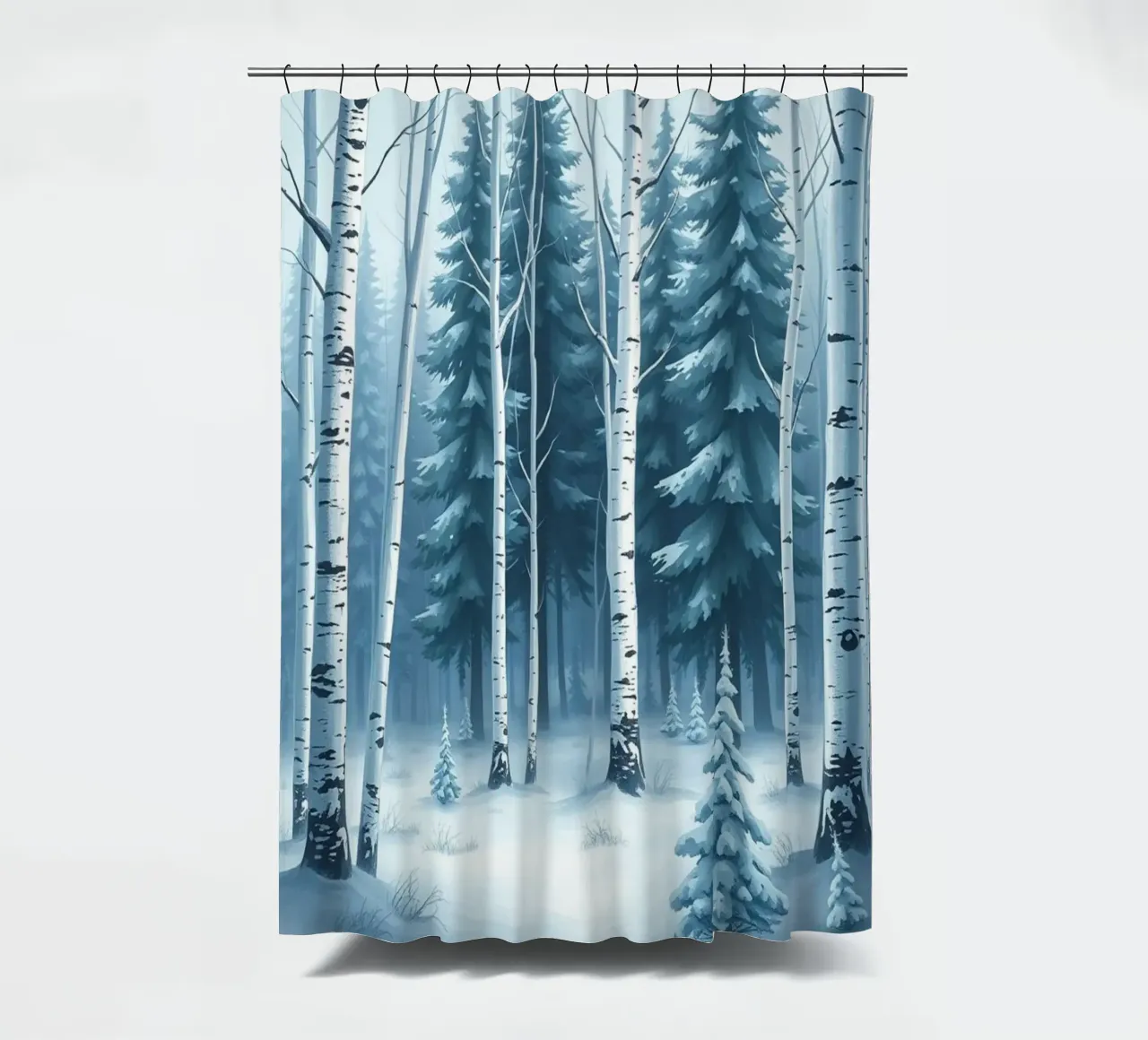 Un sereno paese delle meraviglie invernale: Una foresta innevata di querce e di querce tenda da doccia da Artistic-shop