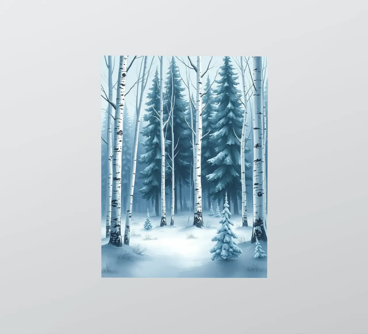 Un sereno paese delle meraviglie invernale: Una foresta innevata di querce e di querce adesivo da Artistic-shop