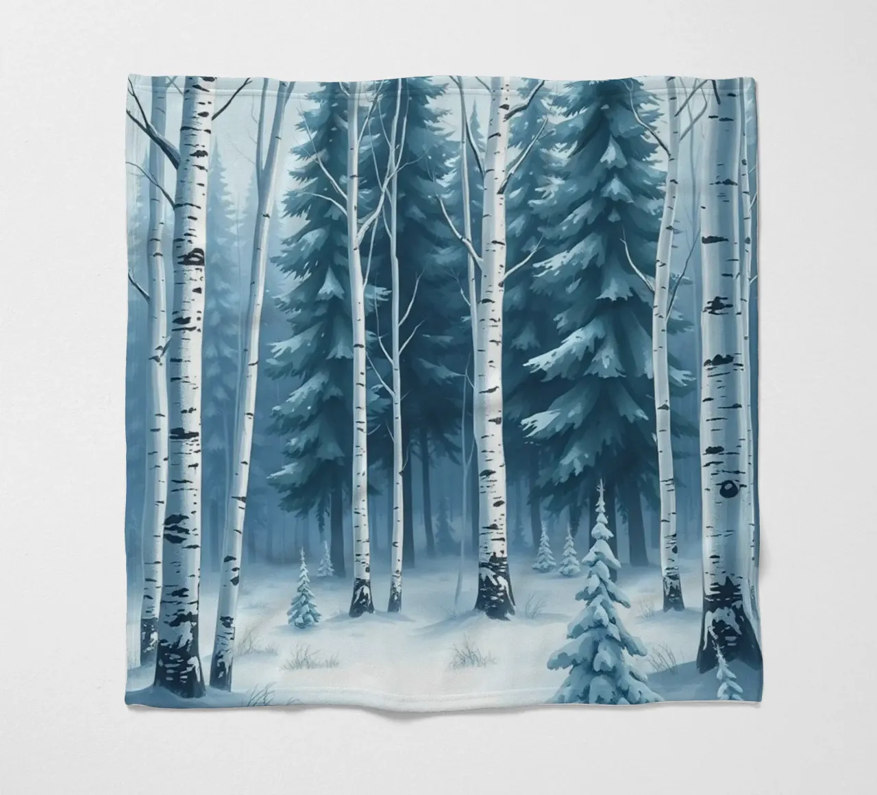 Un sereno paese delle meraviglie invernale: Una foresta innevata di querce e di querce coperta in pile da Artistic-shop