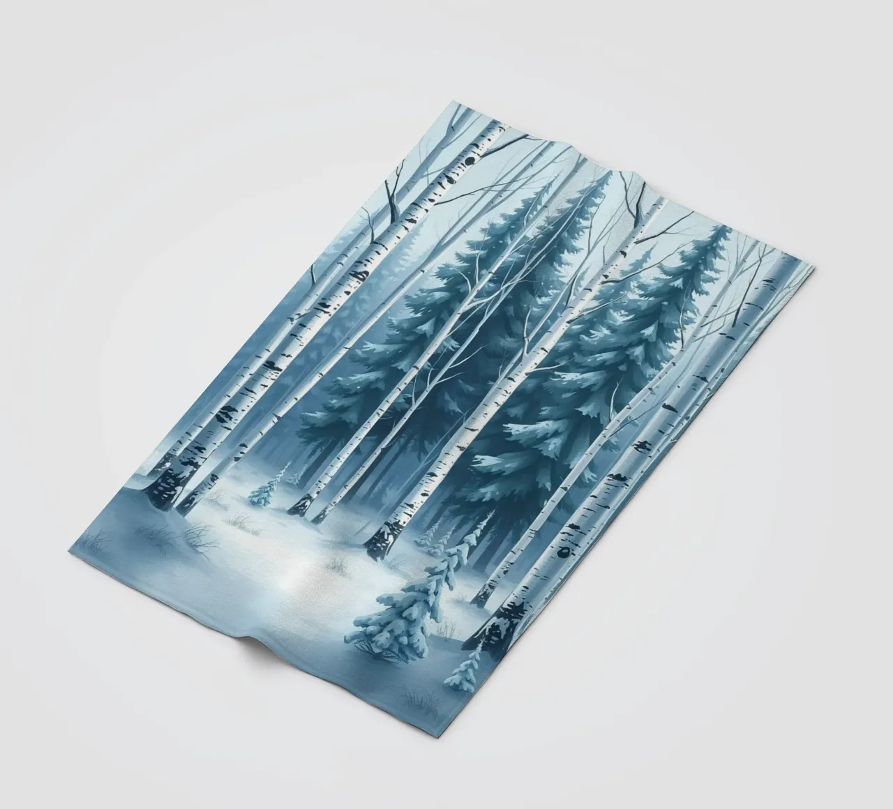 Un sereno paese delle meraviglie invernale: Una foresta innevata di querce e di querce coperta in pile da Artistic-shop