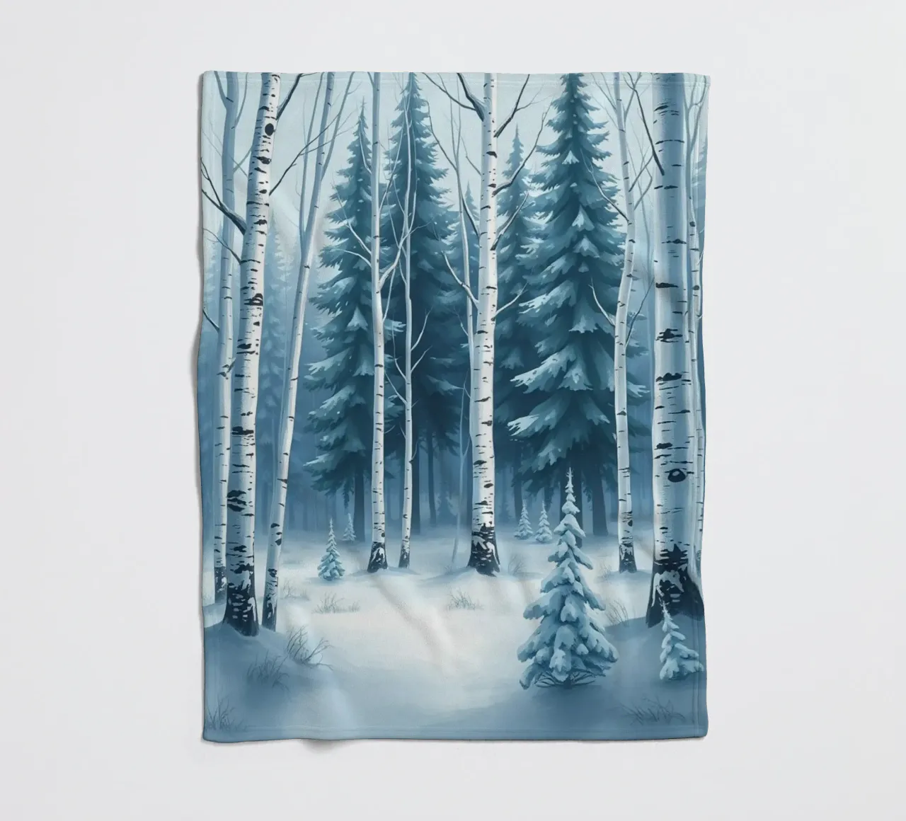 Un sereno paese delle meraviglie invernale: Una foresta innevata di querce e di querce coperta in pile da Artistic-shop