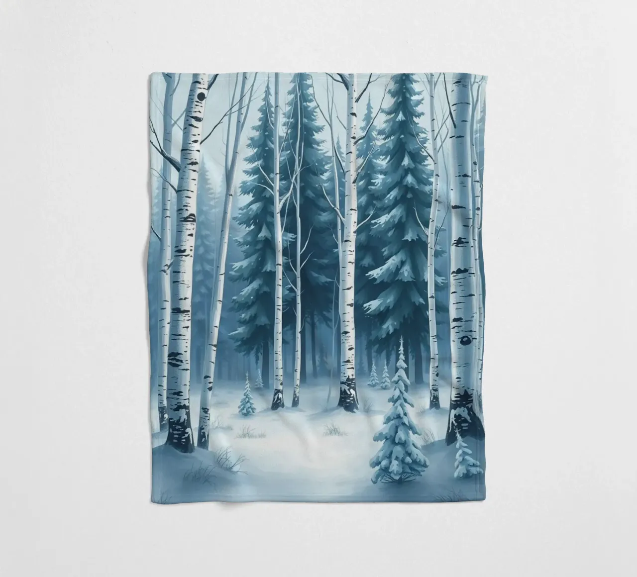 Un sereno paese delle meraviglie invernale: Una foresta innevata di querce e di querce coperta in pile da Artistic-shop