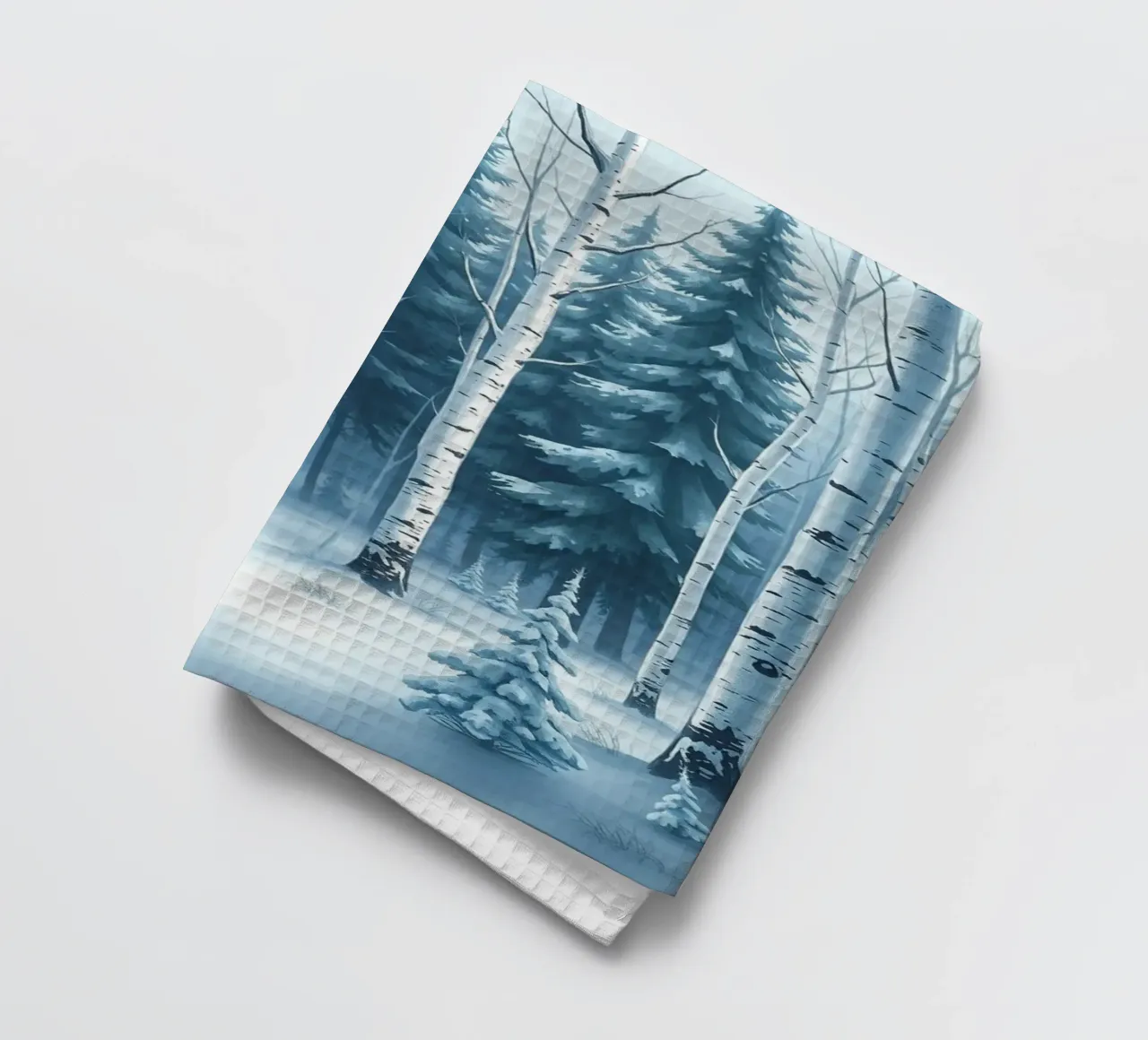 Un sereno paese delle meraviglie invernale: Una foresta innevata di querce e di querce canovaccio da cucina da Artistic-shop