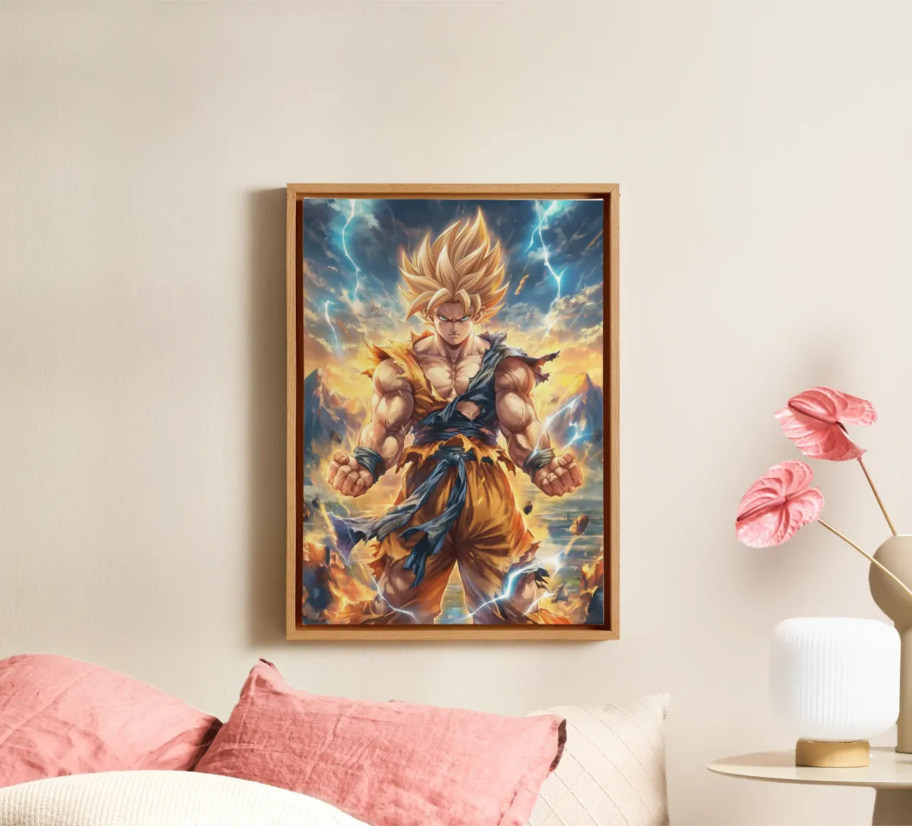 Super Saiyan Son Goku Dragon Ball DBZ tela con Cornice a cassetta da Fleur de Lys