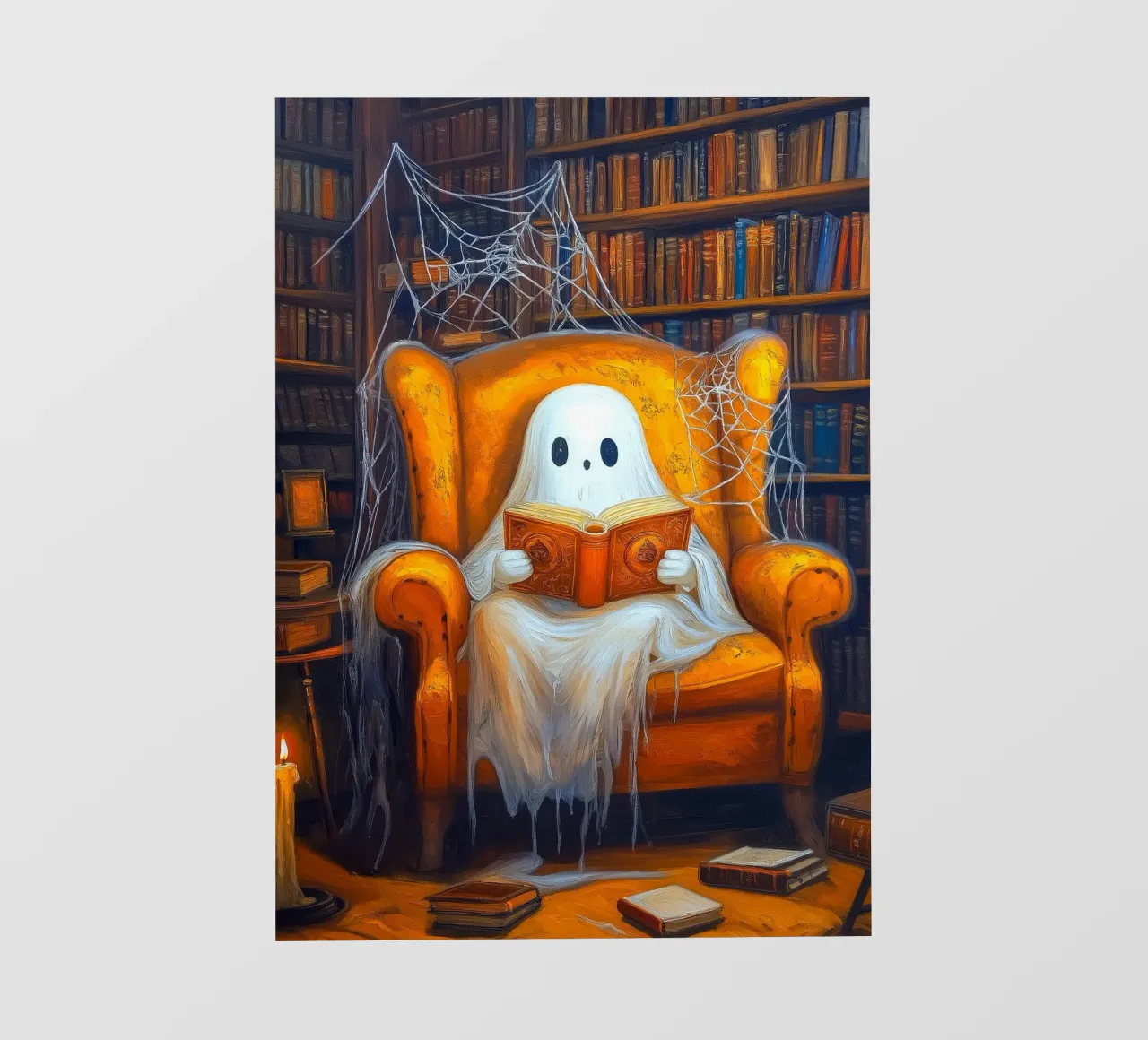 Libro di Halloween in poltrona per la lettura dei fantasmi telo in pvc da Fleur de Lys