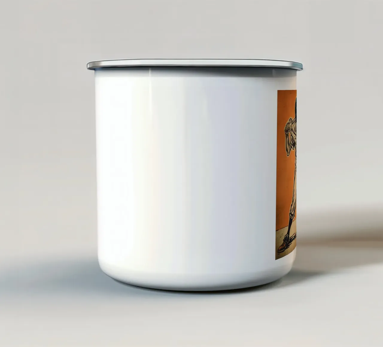 Giocatore di baseball con mazza e zucca intagliata tazza in smalto da DesignDoodle