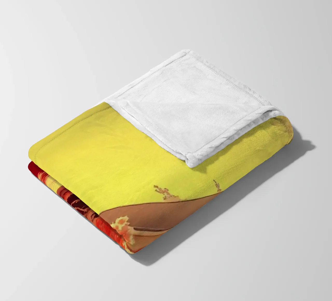 Building Facade with Trees in Red and Yellow Light fleece blanket by DesignDoodle