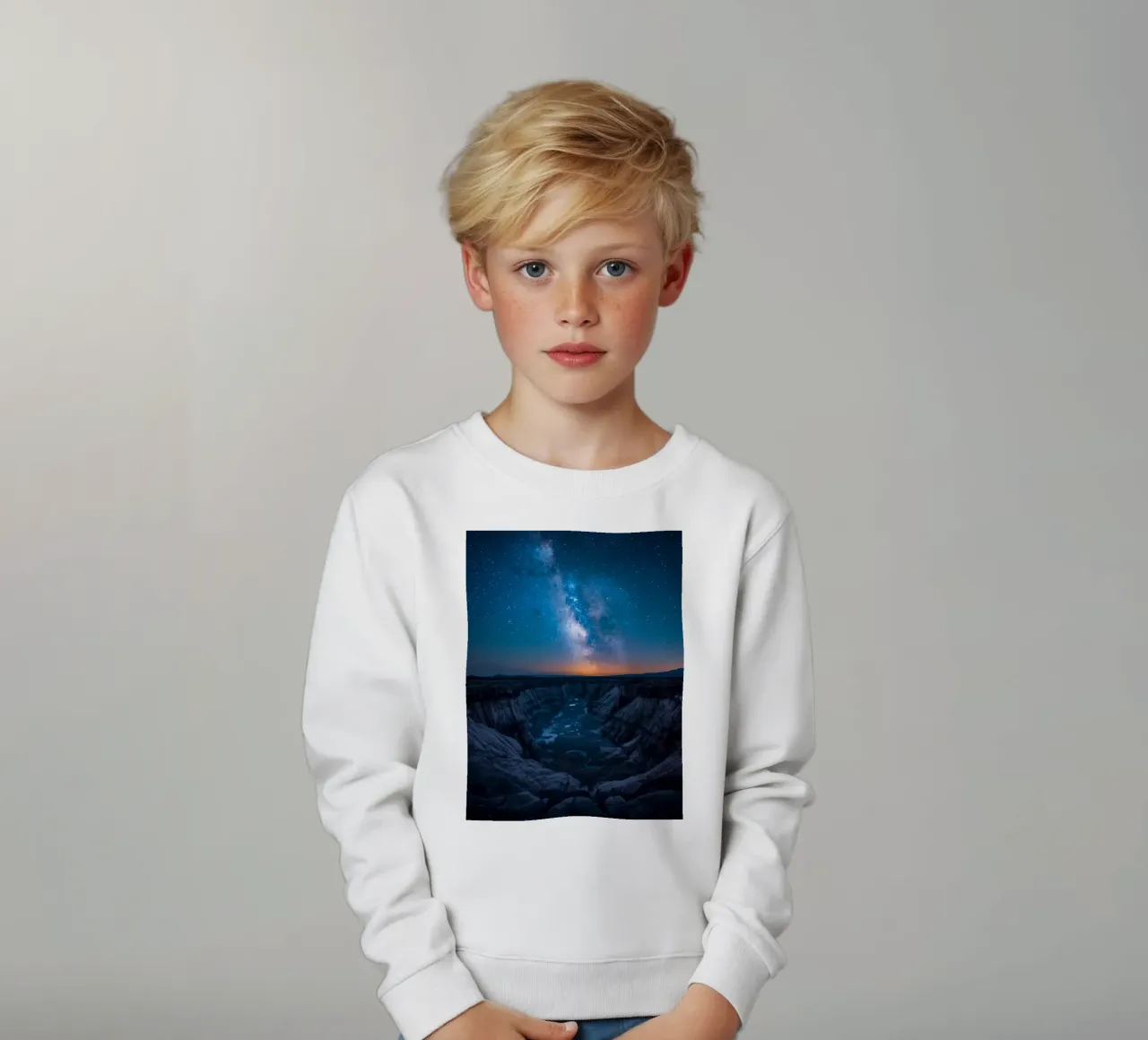 Paesaggio del canyon di notte con la Via Lattea felpa bambino da DesignDoodle
