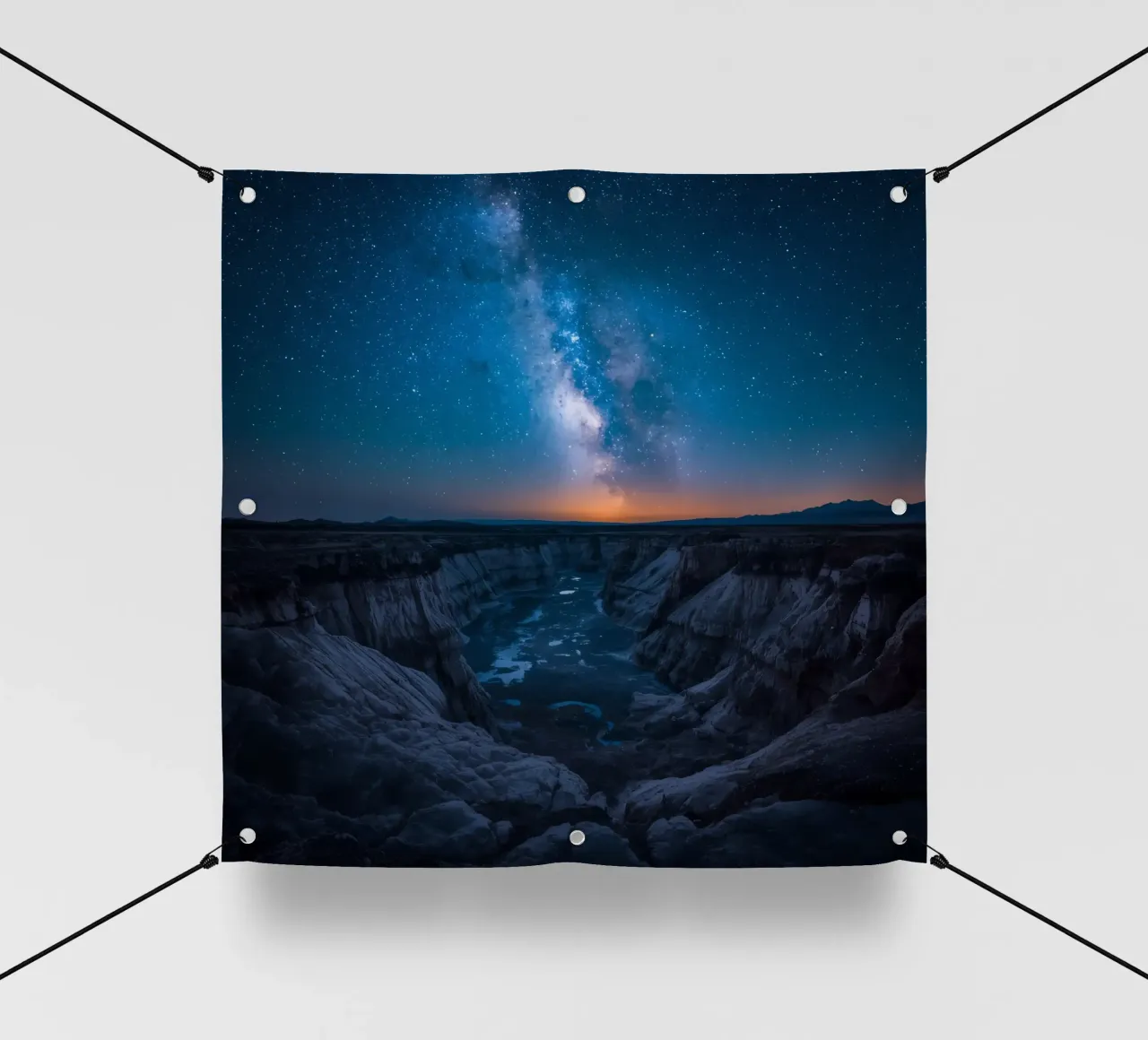 Paesaggio del canyon di notte con la Via Lattea telo in pvc da DesignDoodle