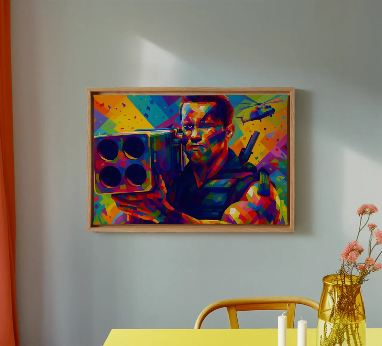 Arnold Schwarzenegger Commando art tela con Cornice a cassetta da BONANZA
