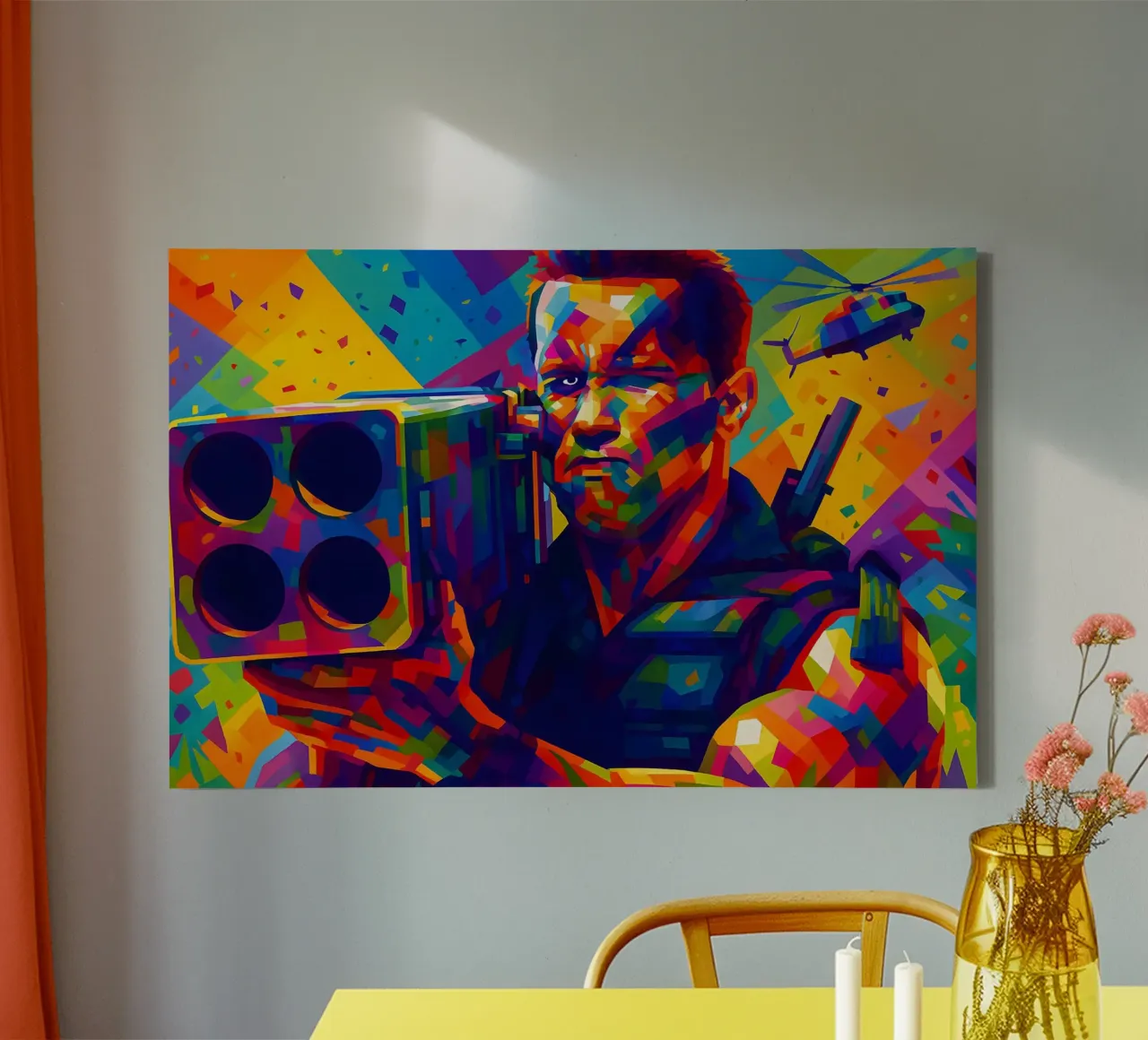 Arnold Schwarzenegger Commando art tela con Cornice a cassetta da BONANZA