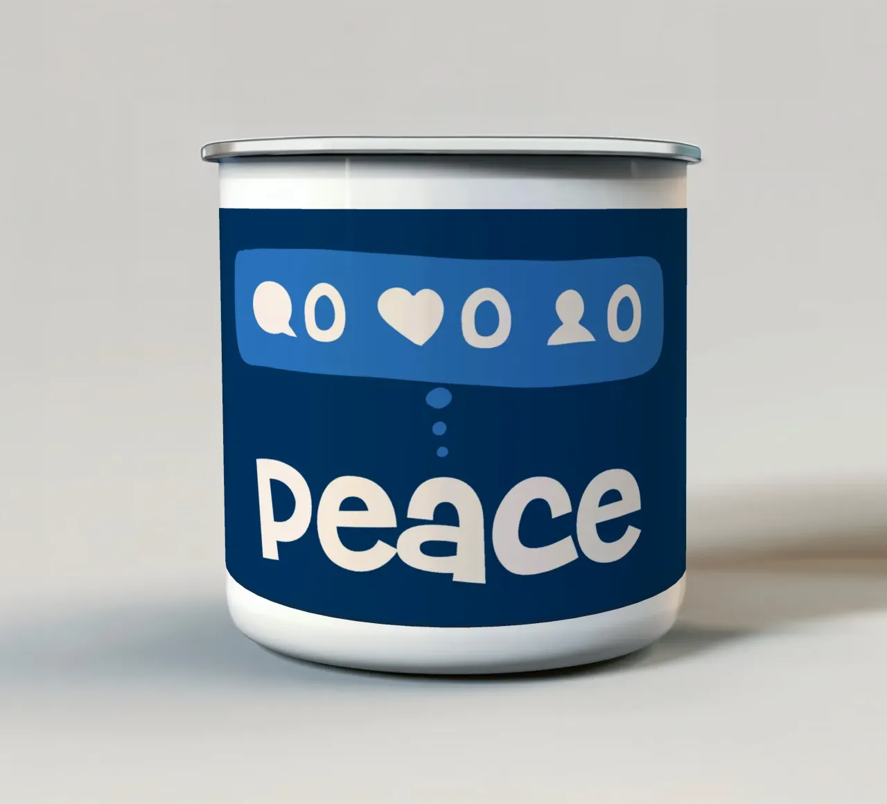 Peace beyond numbers Blue tazza in smalto da TijanaArtStudio88