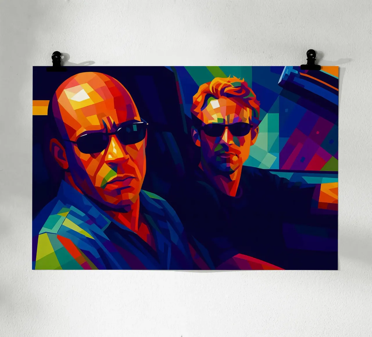 Fast and Furious  Vin Diesel and Paul Walker poster con telaio in alluminio da BONANZA