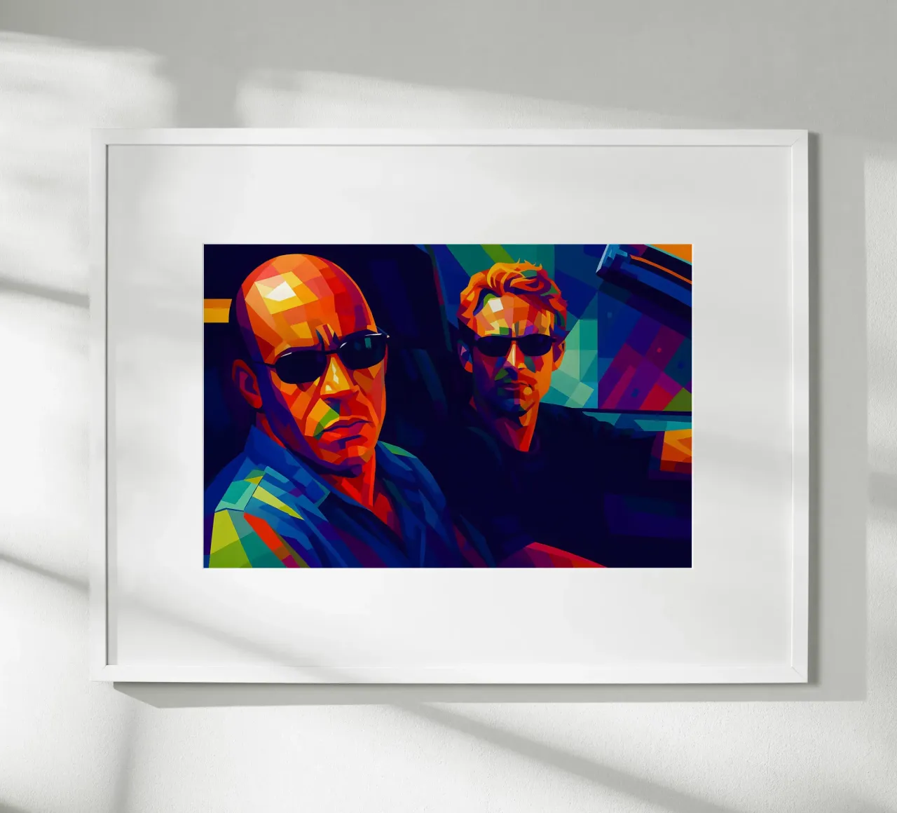 Fast and Furious  Vin Diesel and Paul Walker poster con telaio in alluminio da BONANZA
