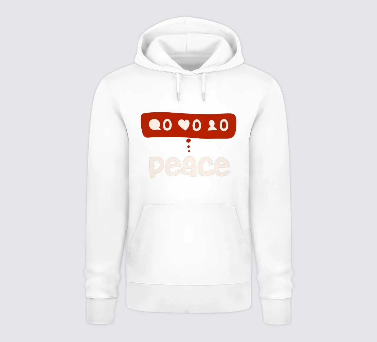 Peace beyond numbers Red felpa con cappuccio da TijanaArtStudio88