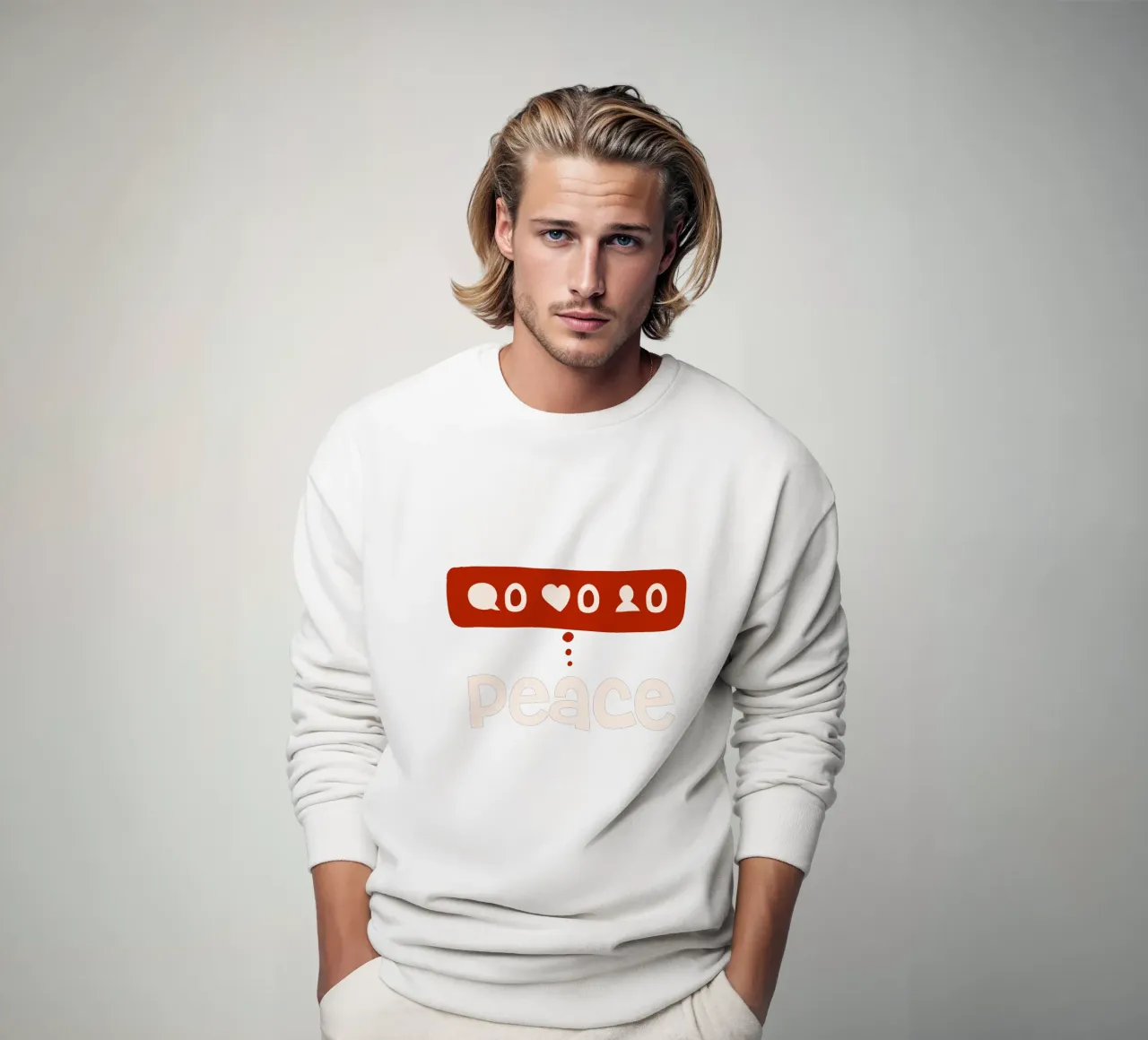 Peace beyond numbers Red felpa da TijanaArtStudio88